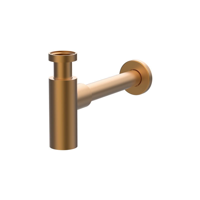 Faucet pack single-lever wall-mounted + drain trap + click-clac valve Copper — KreaConcrete