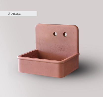 Handmade concrete wall-hung basin Dama Red Iron — KreaConcrete