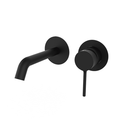 Faucet pack single-lever wall-mounted + drain trap + click-clac valve Epoxy Black — KreaConcrete