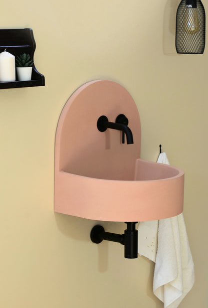 Handmade concrete wall-hung basin Amber Mango — KreaConcrete
