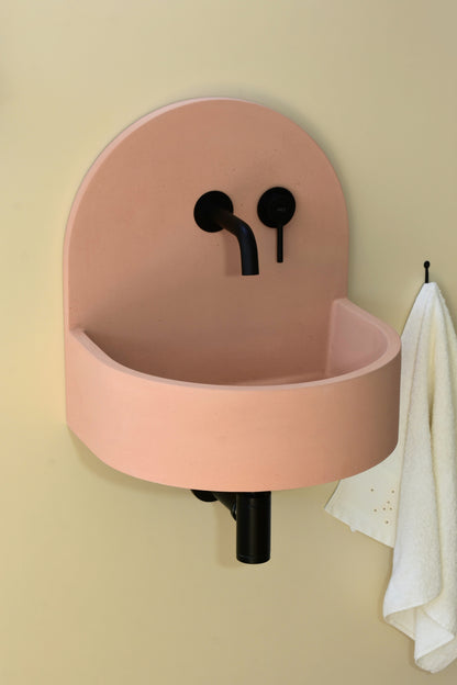 Handmade concrete wall-hung basin Amber Mango — KreaConcrete