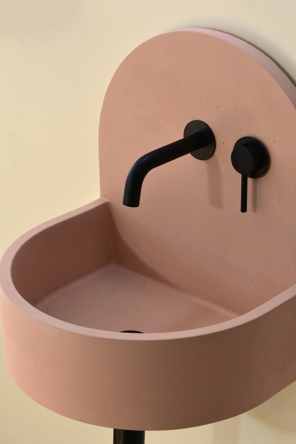 Handmade concrete wall-hung basin Amber Mango — KreaConcrete