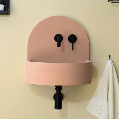Handmade concrete wall-hung basin Amber Mango — KreaConcrete