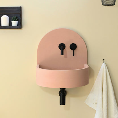 Handmade concrete wall-hung basin Amber Mango — KreaConcrete