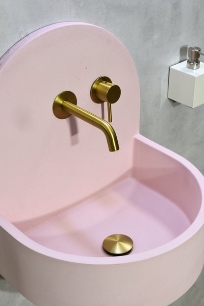 Handmade concrete wall-hung basin Amber Pink — KreaConcrete