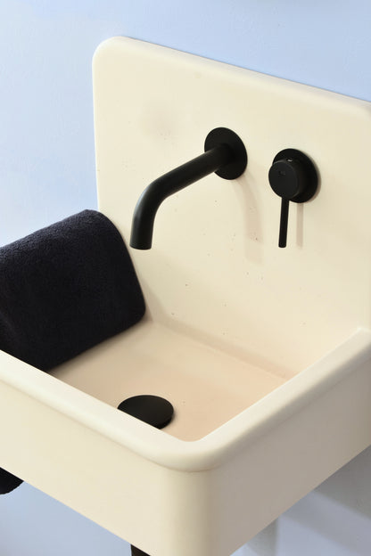 Handmade concrete wall-hung basin Dama Crema White — KreaConcrete