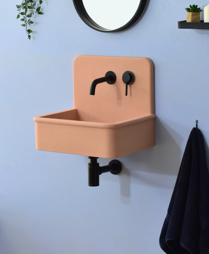 Handmade concrete wall-hung basin Dama Mango — KreaConcrete