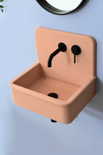 Handmade concrete wall-hung basin Dama Mango — KreaConcrete