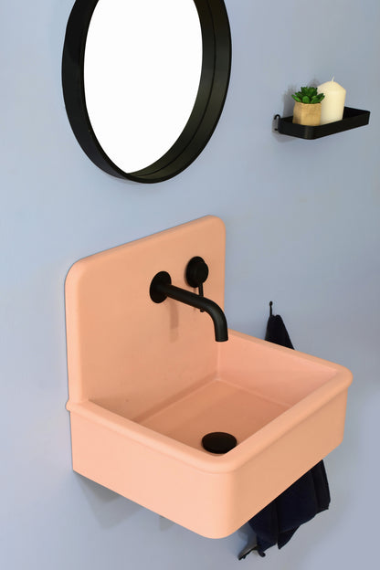 Handmade concrete wall-hung basin Dama Mango — KreaConcrete