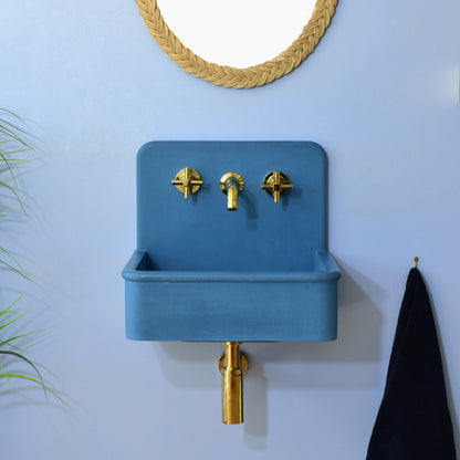 Handmade concrete wall-hung basin Dama Deep Ocean — KreaConcrete