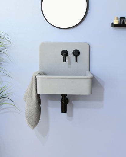 Handmade concrete wall-hung basin Dama Grey — KreaConcrete