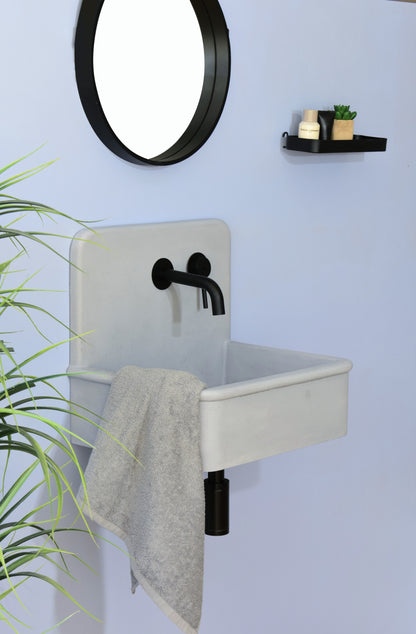 Handmade concrete wall-hung basin Dama Grey — KreaConcrete