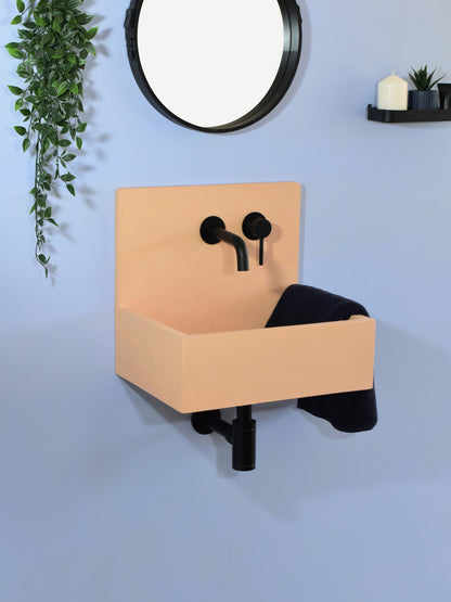 Handmade concrete wall-hung basin Mia Mango — KreaConcrete