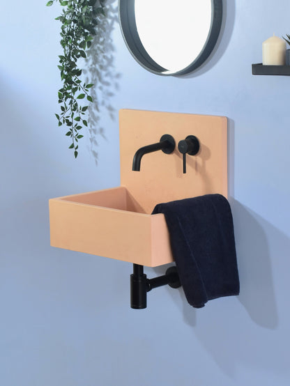 Handmade concrete wall-hung basin Mia Mango — KreaConcrete