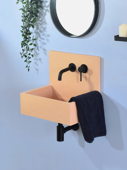 Handmade concrete wall-hung basin Mia Mango — KreaConcrete