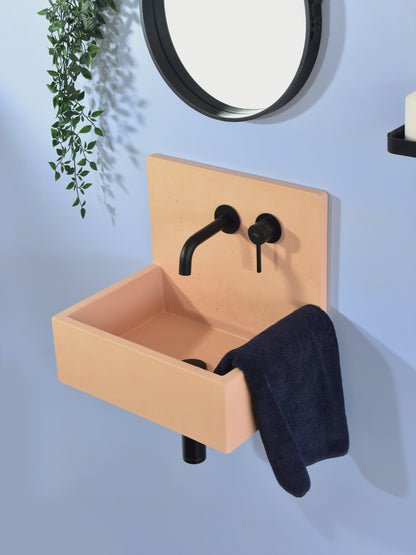 Handmade concrete wall-hung basin Mia Mango — KreaConcrete