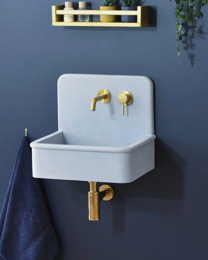 Handmade concrete wall-hung basin Dama Light Blue — KreaConcrete