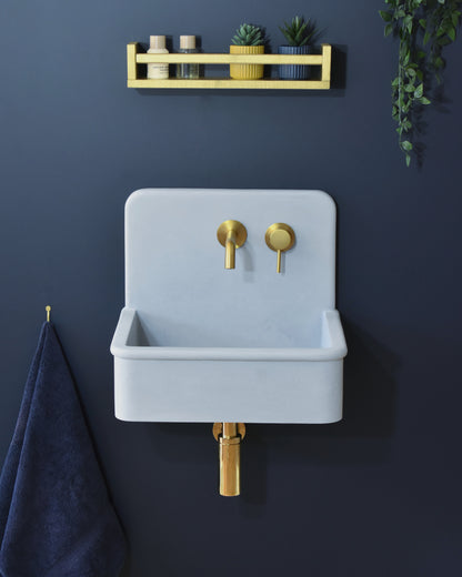 Handmade concrete wall-hung basin Dama Light Blue — KreaConcrete