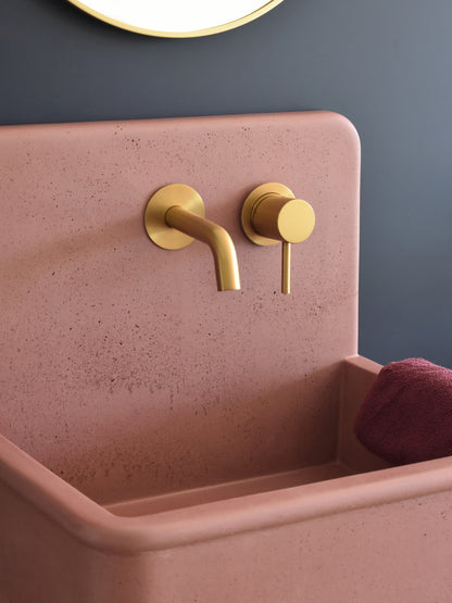 Handmade concrete wall-hung basin Dama Red Iron — KreaConcrete