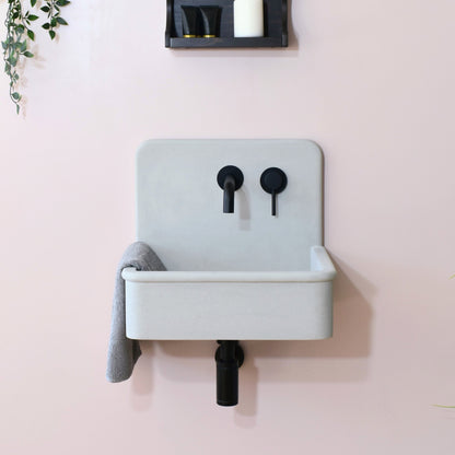 Handmade concrete wall-hung basin Dama Grey — KreaConcrete