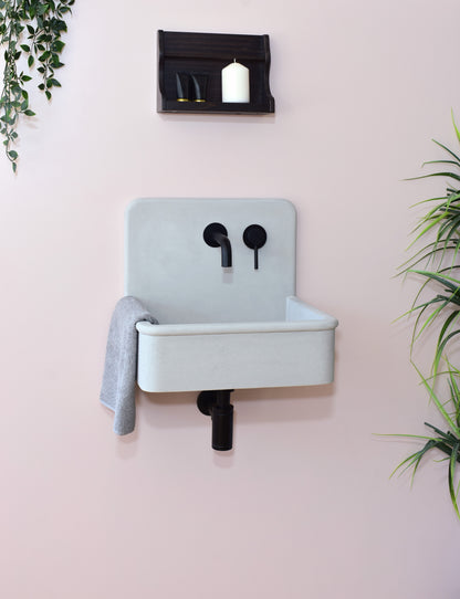 Handmade concrete wall-hung basin Dama Grey — KreaConcrete