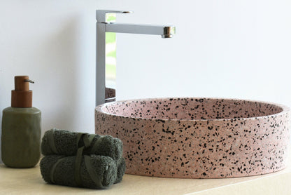 Handmade terrazzo countertop basin Eos Pink — KreaConcrete