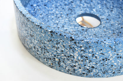 Handmade terrazzo countertop basin Eos Blue — KreaConcrete