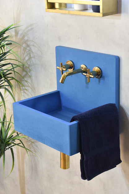 Handmade concrete wall-hung basin Mia Deep Ocean — KreaConcrete