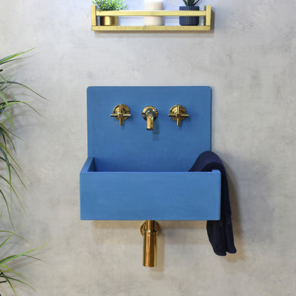Handmade concrete wall-hung basin Mia Deep Ocean — KreaConcrete