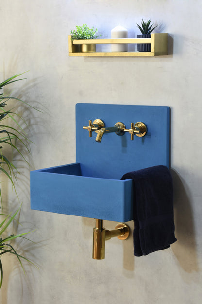 Handmade concrete wall-hung basin Mia Deep Ocean — KreaConcrete
