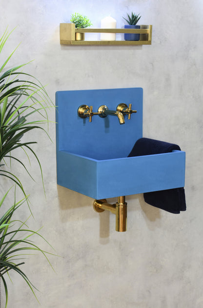 Handmade concrete wall-hung basin Mia Deep Ocean — KreaConcrete