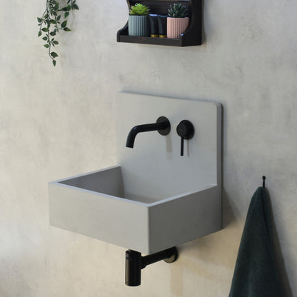 Handmade concrete wall-hung basin Mia Grey — KreaConcrete