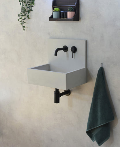Handmade concrete wall-hung basin Mia Grey — KreaConcrete