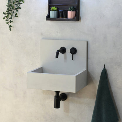 Handmade concrete wall-hung basin Mia Grey — KreaConcrete