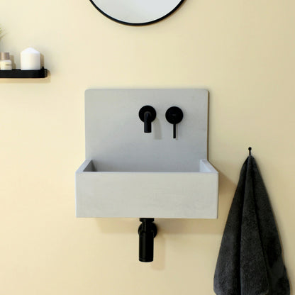 Handmade concrete wall-hung basin Mia Grey — KreaConcrete