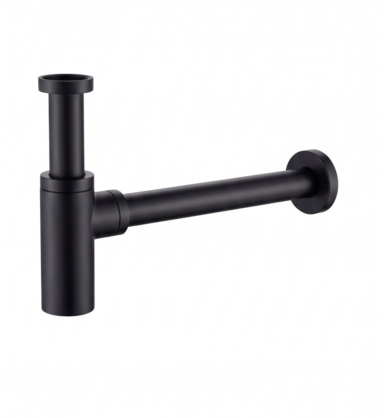 Faucet pack double-lever wall-mounted 3-hole + drain trap + click-clac valve Epoxy Black — KreaConcrete