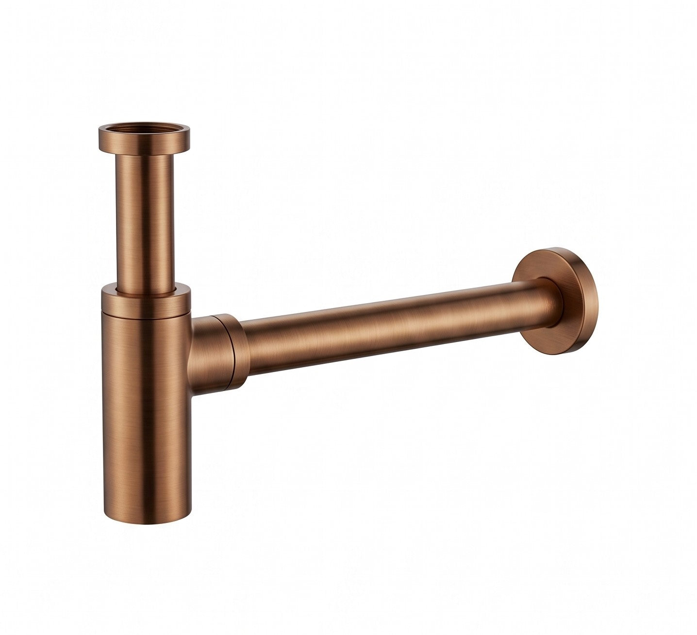 Faucet pack double-lever wall-mounted 3-hole + drain trap + click-clac valve Copper — KreaConcrete