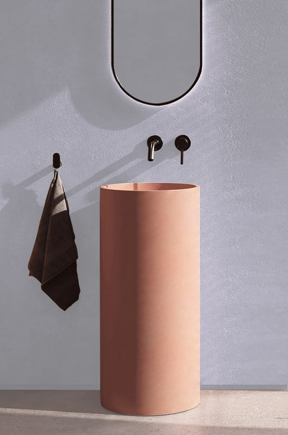 Handmade concrete freestanding pedestal basin Naya — KreaConcrete