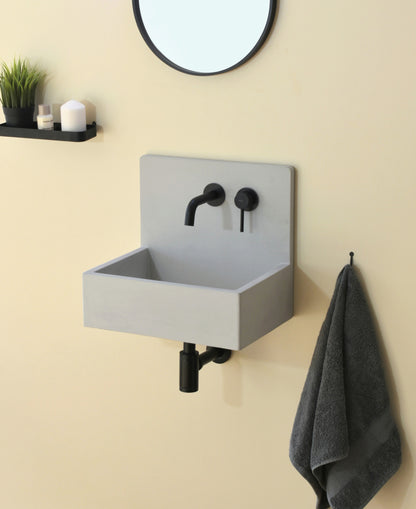 Handmade concrete wall-hung basin Mia Grey — KreaConcrete