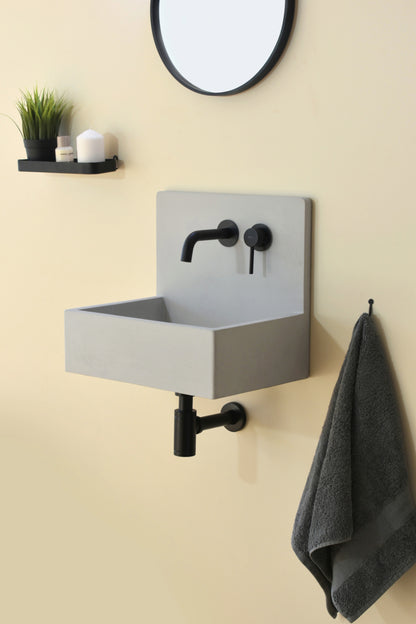 Handmade concrete wall-hung basin Mia Grey — KreaConcrete