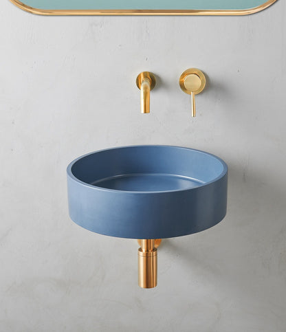Handmade concrete wall-hung basin Eos mural — KreaConcrete