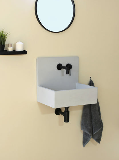 Handmade concrete wall-hung basin Mia Grey — KreaConcrete