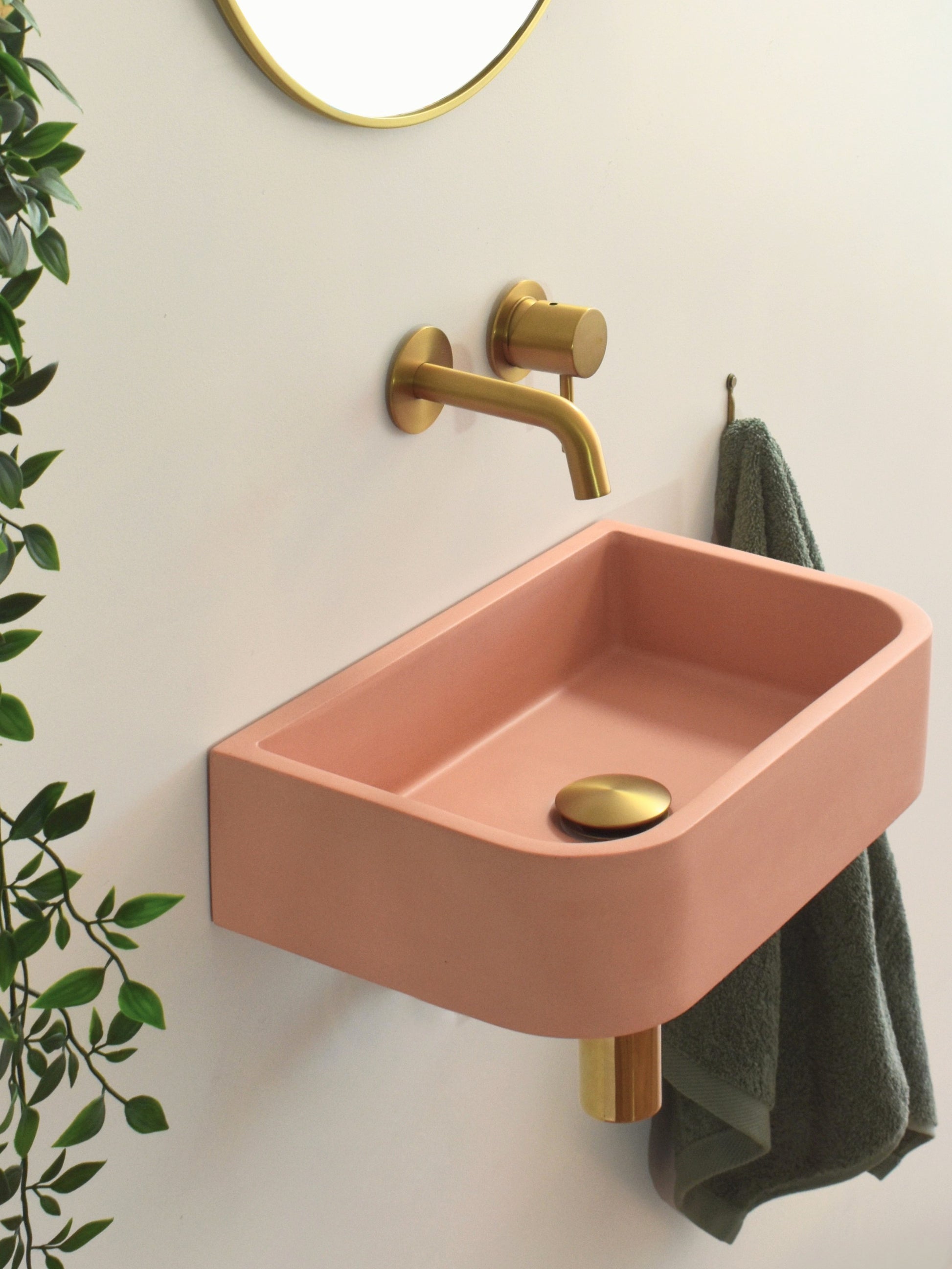 Lavabo de hormigón artesanal mural suspendido Tulip Mini