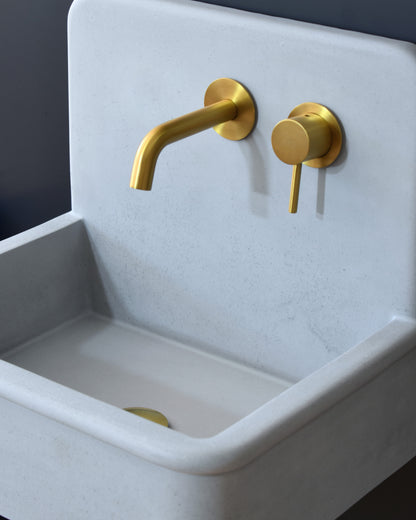 Handmade concrete wall-hung basin Dama Light Blue — KreaConcrete