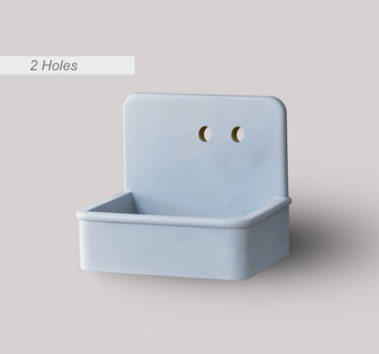 Handmade concrete wall-hung basin Dama Light Blue — KreaConcrete