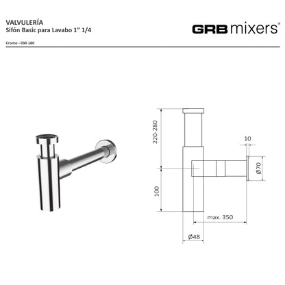 Faucet pack single-lever wall-mounted + drain trap + click-clac valve Brushed Gold — KreaConcrete