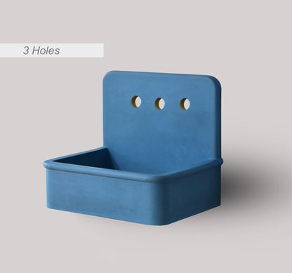 Handmade concrete wall-hung basin Dama Deep Ocean — KreaConcrete