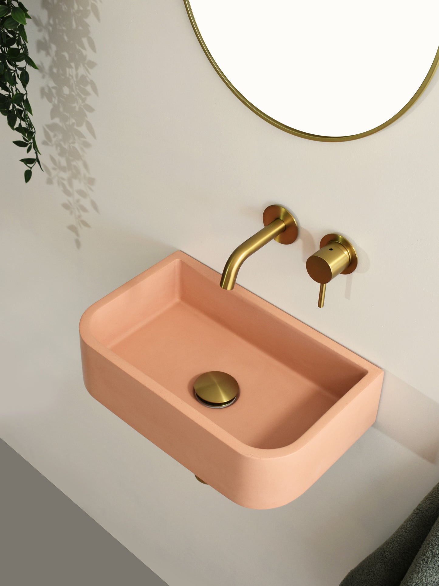 Lavabo de hormigón artesanal mural suspendido Tulip Mini