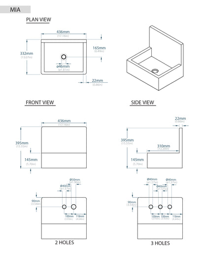 Handmade concrete wall-hung basin Mia Mango — KreaConcrete