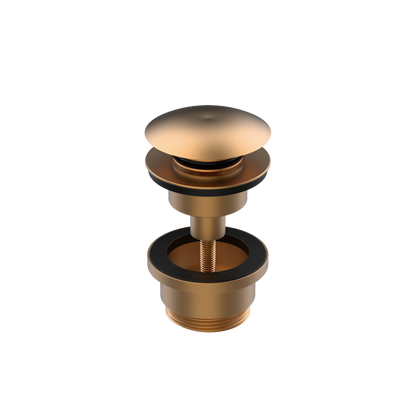 Click-clac basin valve Brushed Gold finish for concrete basin — KreaConcrete